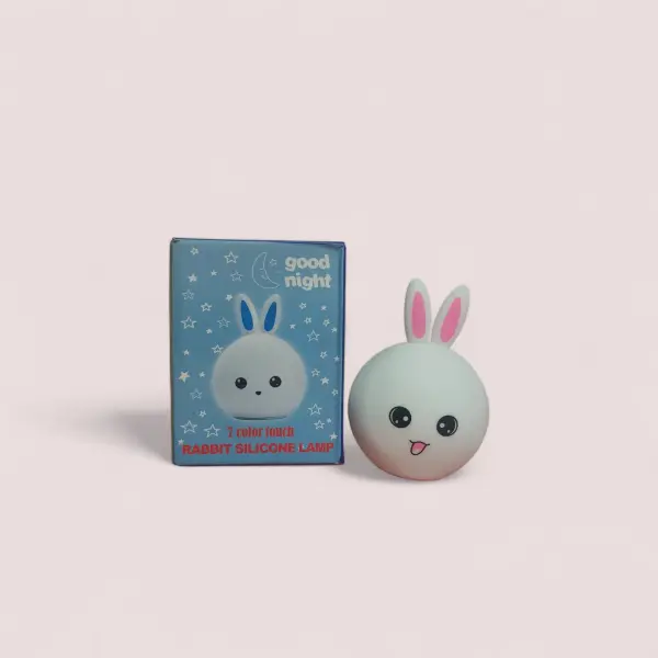Silicone Rabbit Night Lamp for Kids – LED Colour Changing Table Lamp, USB Rechargeable, Soft & Soothing Light for Bedrooms (Multicolour)